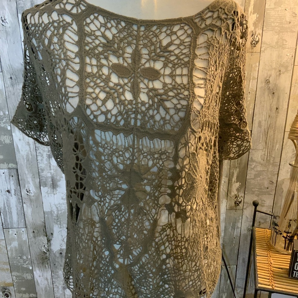 My Emblem olive green lace top. Size S